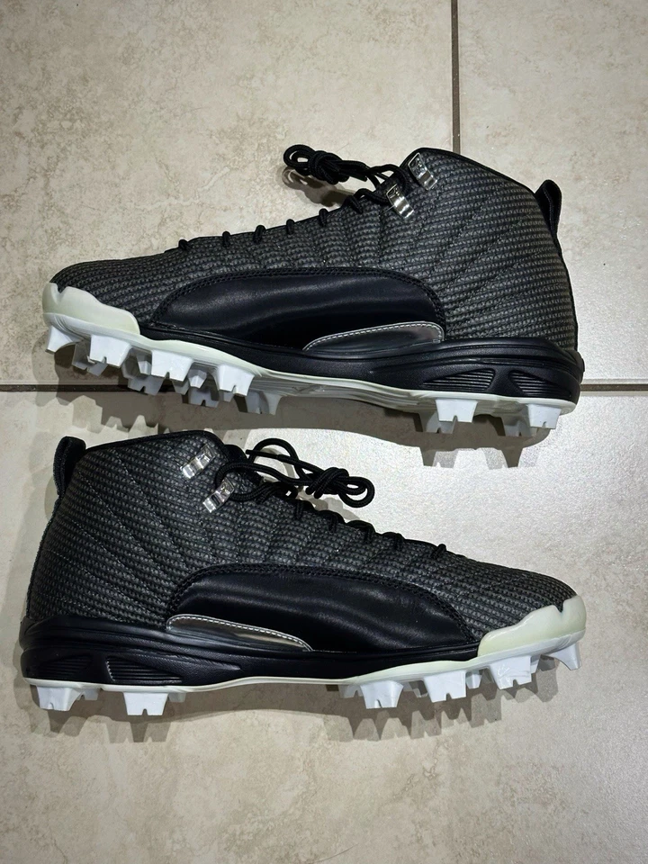 Botines de béisbol Nike Air Jordan 12 XII retro MCS negros 854566-010 para hombre talla 12 Foto 2 de 4
