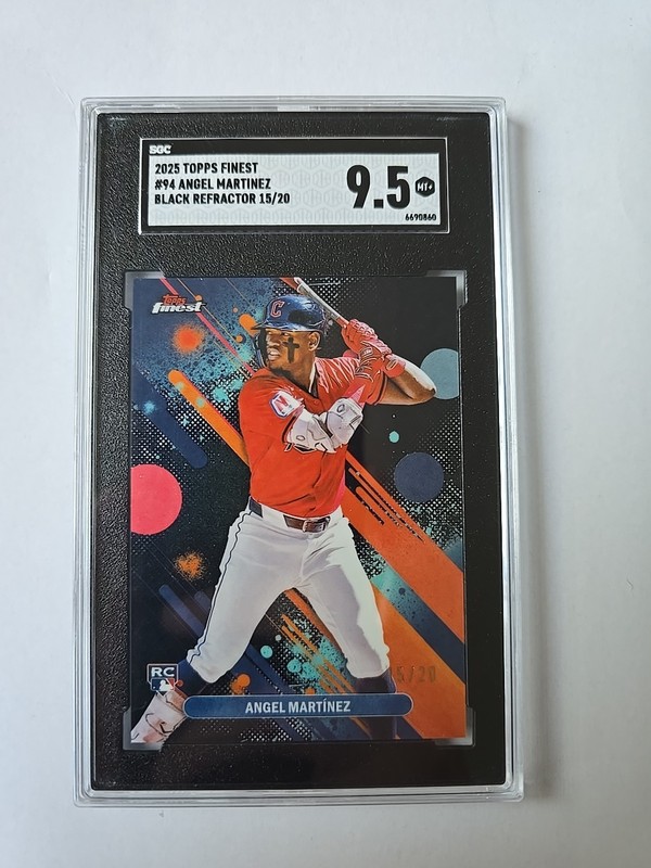 2025 Topps Finest - #94 Common Angel Martinez Black Refractor /20 SGC 9.5 (RC)