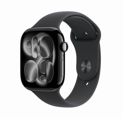 Apple Watch Series 11 46mm GPS Jet Black w/ M/L/ Black Sport Band