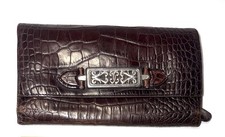 Vintage Brighton Brown Croc-embossed Leather ...