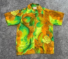 Vintage 1960's Polynesian Bazaar Hawaiian Shirt Tiki