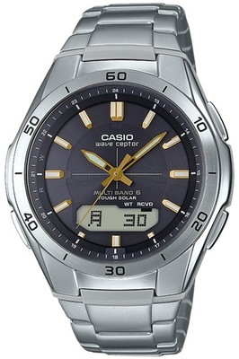 Unused CASIO Wave Ceptor WVA-M640D-1A3JF Silver Solar Atomic Men's Watch in Box