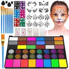 42 Colors Face Painting Kit, Non-Toxic Water Activated Face Paint Palette, Fa...