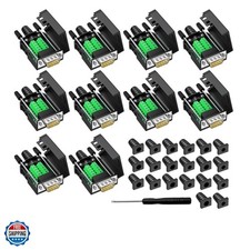 10 Pcs DB9 Male Breakout Connector, 9 pin RS232 connectors, Solderless D-SUB ...
