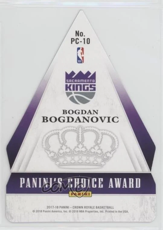 2017-18 Crown Royale Panini's Choice Awards Blue /25 Bogdan Bogdanovic Rookie RC - Image 2 of 2