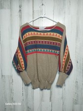 Vintage Jane Adams Knitwear Sweater Small Geometric Multicolor