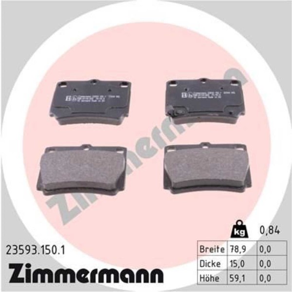 Zimmermann BremsbeläGe Bremsbelegsatz Hinten FüR Mitsubishi Pajero Sport I-image