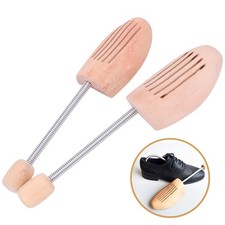 2Pcs Wood Anti Deformation Anti Wrinkle Women Men Shoe Tree Keeper with Spring