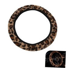 Fuzzy Steering Wheel Cover 14.96 Leopard Print Fluffy Fur 1 Pc Brown