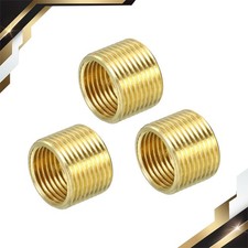 Thread Reducing Nuts Insert M14 x 1mm Male to M12 x 1mm Female Brass 10mm 3 Pack