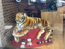 Giant Lying Tiger Plush 25" H x 58" L Soft, Cuddly, Realistic and Stuffed Animal