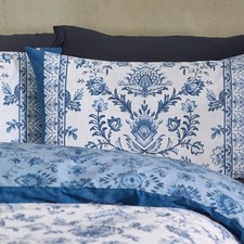 Catherine Lansfield Zoukara Floral Reversible Bedding Set - Blue