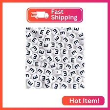 Bxwoum 100PCS Letter Beads 4X7mm Acrylic Alphabet Beads for Jewelry Making White