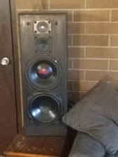 2 Black Rectangular Standing Tower Speakers, ...