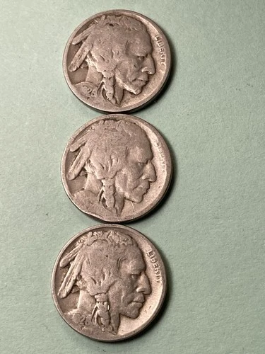 LOT OF 3 1928(2) And 1 No Date INDIAN HEAD BUFFALO NICKEL