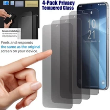 4 Pcs Full Coverage Privacy Tempered Glass Screen Protector For Samsung S25 Edge