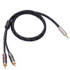 Audiophile 3.5mm Male to 2 Male RCA Audio Cable, Hi-Fi Sound Nylon-Braided RC...