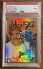 1997 Topps Finest Mike Piazza💪 Masters REFRACTOR🌈PSA 9💥MINT💎Stunning!🎆