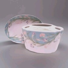 Porcelain Ceramic Soap Dish Toothbrush Holder Cottagecore Japan Vintage