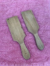 Vintage Pair of Antique Wooden Butter Pats