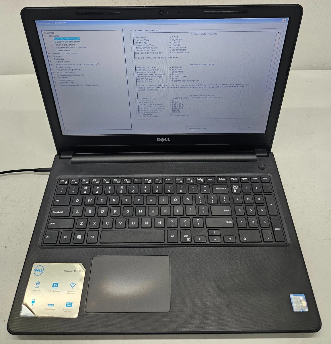 Las mejores ofertas en Dell Inspiron 15 3567 4GB RAM computadoras