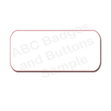 10 BLANK 2 X 3 WHITE / RED NAME BADGES TAGS 1/4" CORNERS & MAGNET FASTENERS