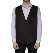 DOLCE & GABBANA Vest Black Cotton Waistcoat Dress Formal IT56/US46/XXL 900usd