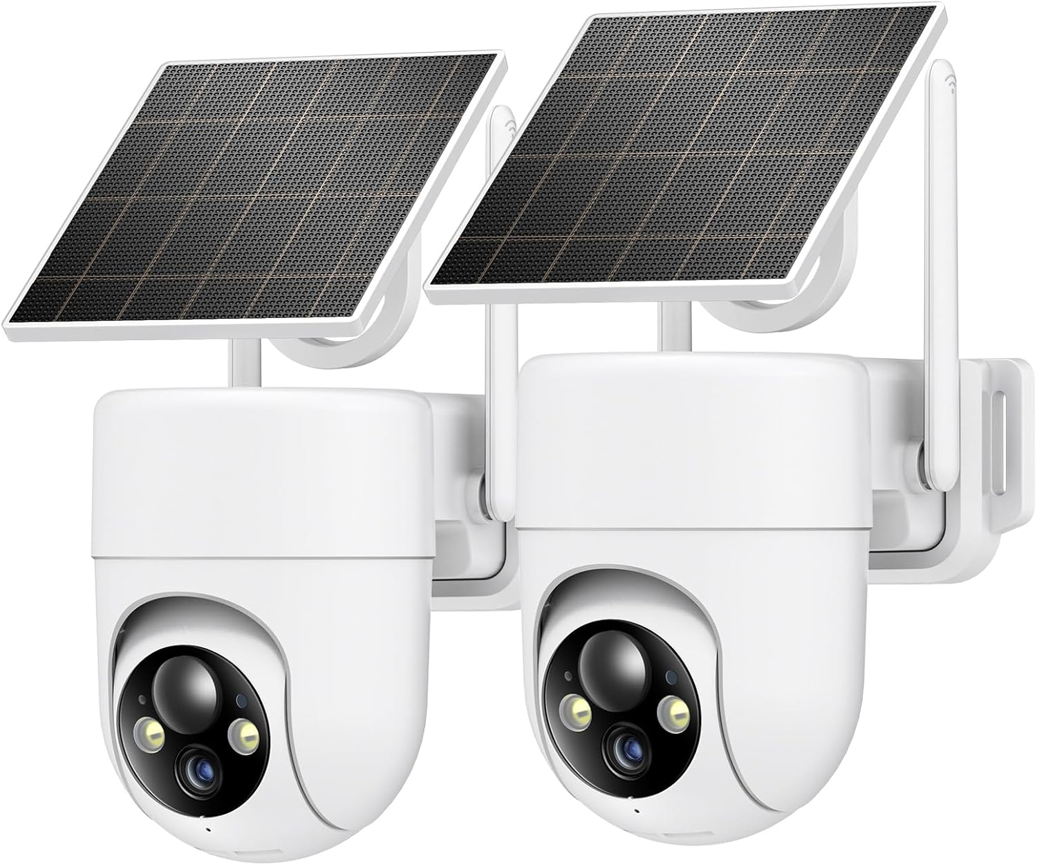 2K Solar-Powered Wireless Outdoor Security Cameras with 36-Day Battery, 2-Pack