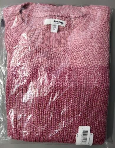 BNWT Stunning Plus Size 3X Pink Brick Ombre Sonoma Goods For Life® Sweater Tank - Picture 2 of 13