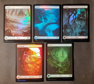 5x Magic MTG FOIL Full Art Land SET WILDS OF ELDRAINE / Lots