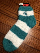 Michigan State MSU Spartans Fuzzy Soft Women’s Socks For Bare Feet FBF One Size