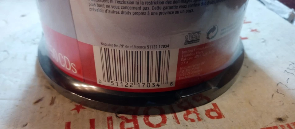 Imation, 50pc.x 4 pack, 200total, CD-R Media 48x 700MB 80min Factory Sealed Box - Image 4 of 4