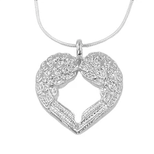 Angel Wings Pendant Necklace Sterling Silver