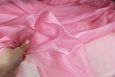 Pink/Bubble Crystal Sheer Organza Fabric By the Yard 508