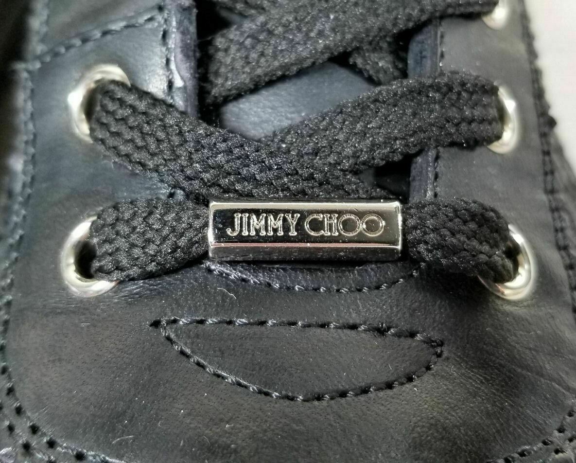 Jimmy Choo Black Mini Stars Argyle High-Top Sneakers, Black