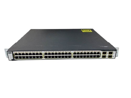 48 Port 1Gb RJ45 Cisco WS-C3750G-48TS-S Ethernet Switch w/Ears | 4 Port 1Gb SFP - Picture 4 of 4