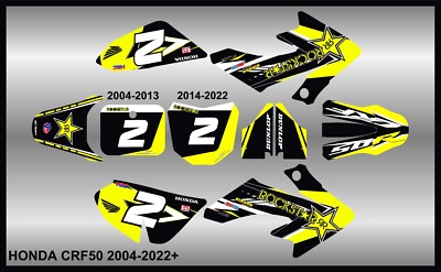 Sticker Decal Kit For Honda CRF50 2004-2009 – Unbranded Graphics Set