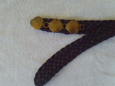 MB SF Woven Leather Belt HandMade Buckle Marjorie Baer San Francisco 42.5 Inch