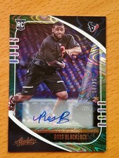 2020 Absolute Auto Rookies Green Waves #189 Ross Blacklock Texans #'d 8/25