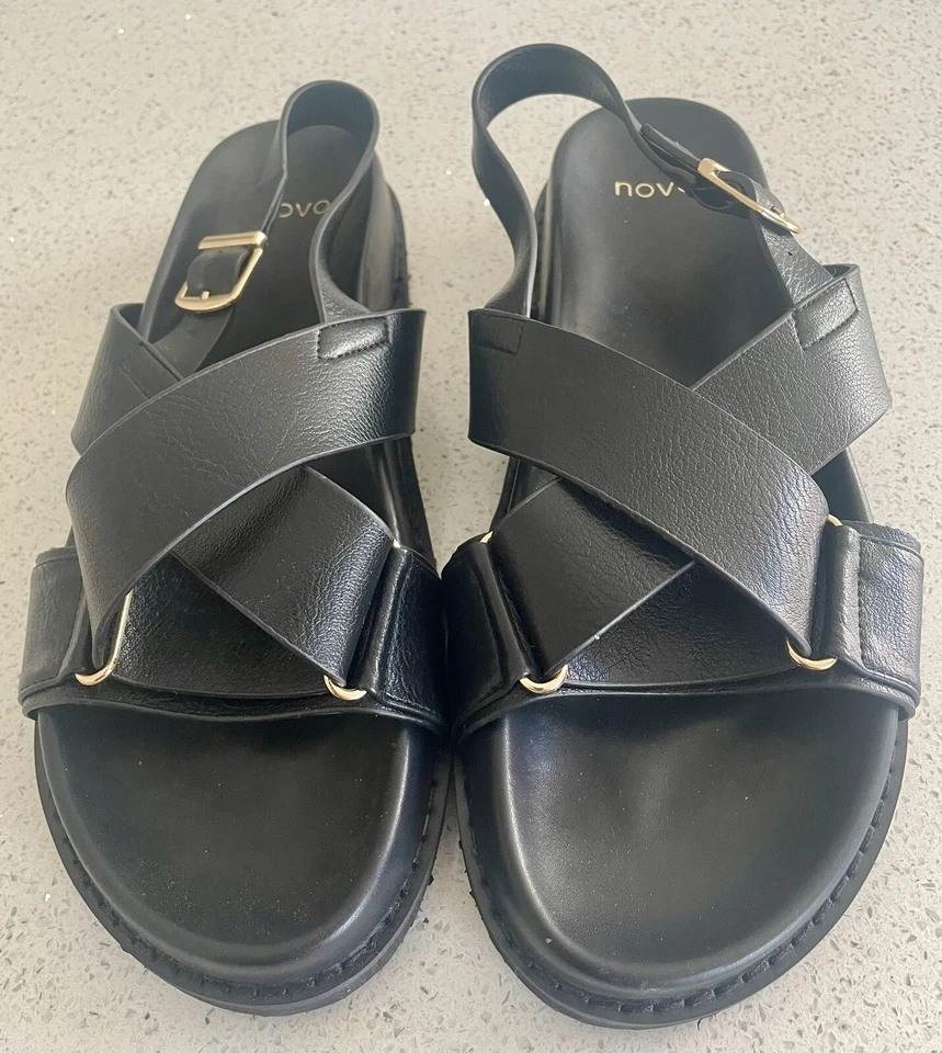BNWOB Novo Tylah Black Sandals Size AU10 - image 2 of 4