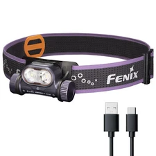 Fenix HM65R-T V2.0 1600 Lumen Rechargeable Trail Running Headlamp (Dark Purple)