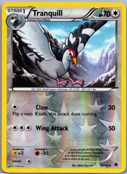 Pokemon - Tranquill  - 81/98 - Emerging Powers - Reverse Holo - NM/M