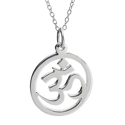 Tibetan Buddhist Pendant Necklace - Om Mantra in nepalese Silver