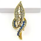 Rhinestone Leaf brooches crystal Brooch gold fashion jewelry pendant pin gif