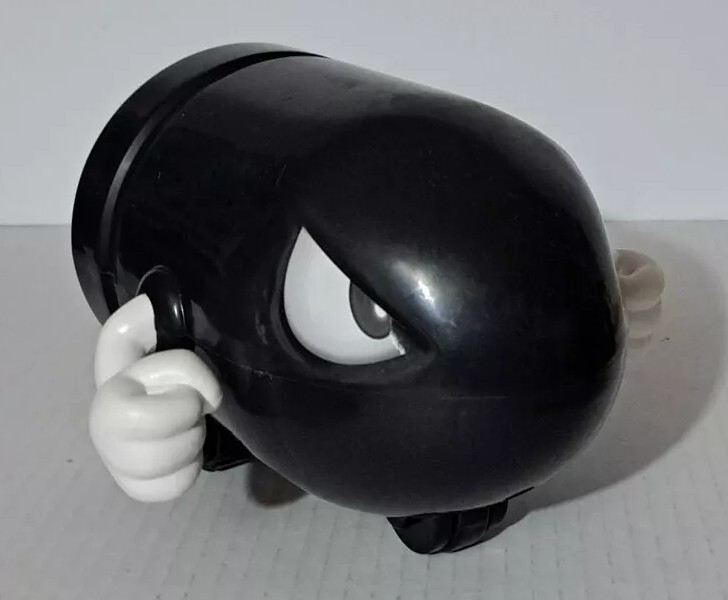 Super Mario Bullet Bill Automated Pull Back 6” Black Plastic