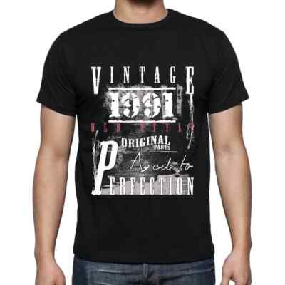 Herren Grafik T-Shirt Originalteile bis zur Perfektion gealtert 1991   Original