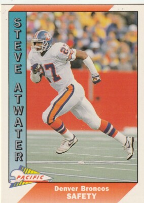 FREE SHIPPING-MINT-1991 Pacific Steve Atwater #111 BRONCOS PLUS BONUS CARDS