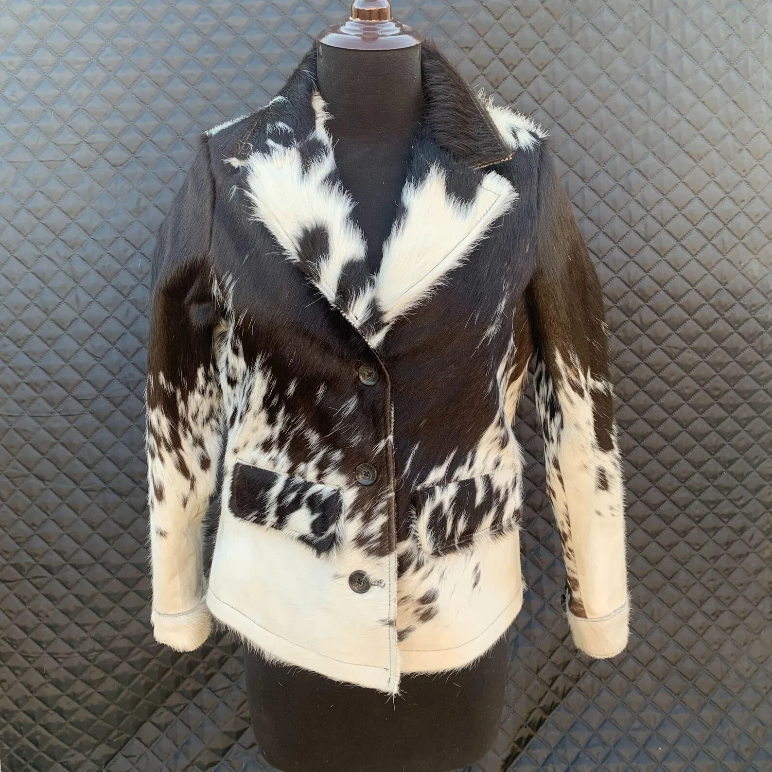 PONY Giacca donna pelle bovina capelli naturali pelle di cavallo stile western blazer cappotto