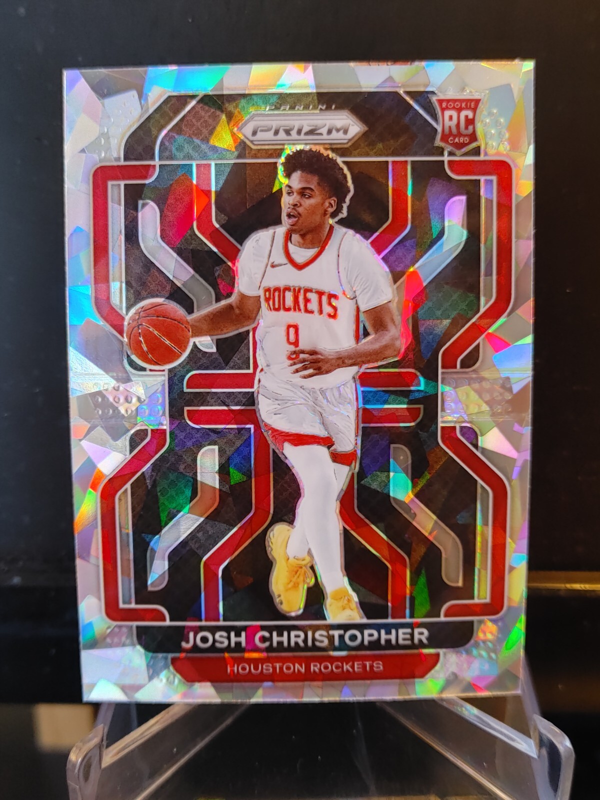 Josh Christopher RC 2021-22 Panini Prizm Silver Cracked Ice #324 - Rockets