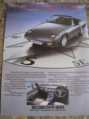 THE GETAWAY CAR SCIMITAR SS1 MICHELOTTI STYLING RELIANT ENGLAN WERBUNG A4 DATEI 37